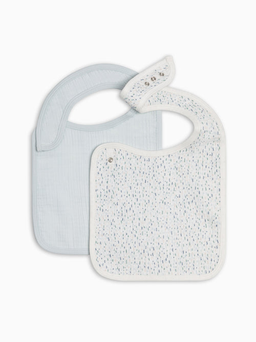 2-Pack Muslin Bibs - Pinehurst + Powder Sale : Baby : Gear : Bibs : Feeding KENDI by Colored Organics 2-Pack Muslin Bibs - Pinehurst + Powder | Colored Organics®