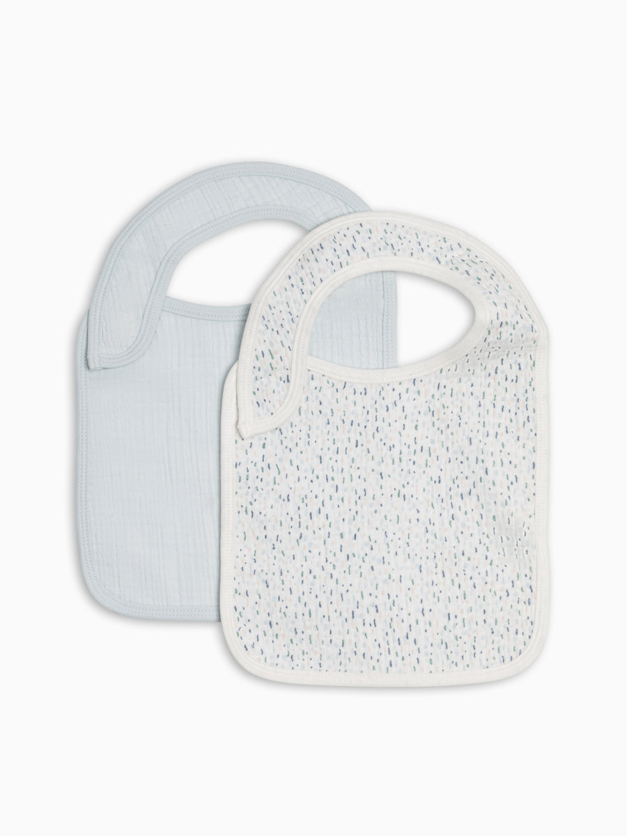 2-Pack Muslin Bibs - Pinehurst + Powder Baby : Gear : Bibs : Feeding KENDI by Colored Organics 2-Pack Muslin Bibs - Pinehurst + Powder | Colored Organics®