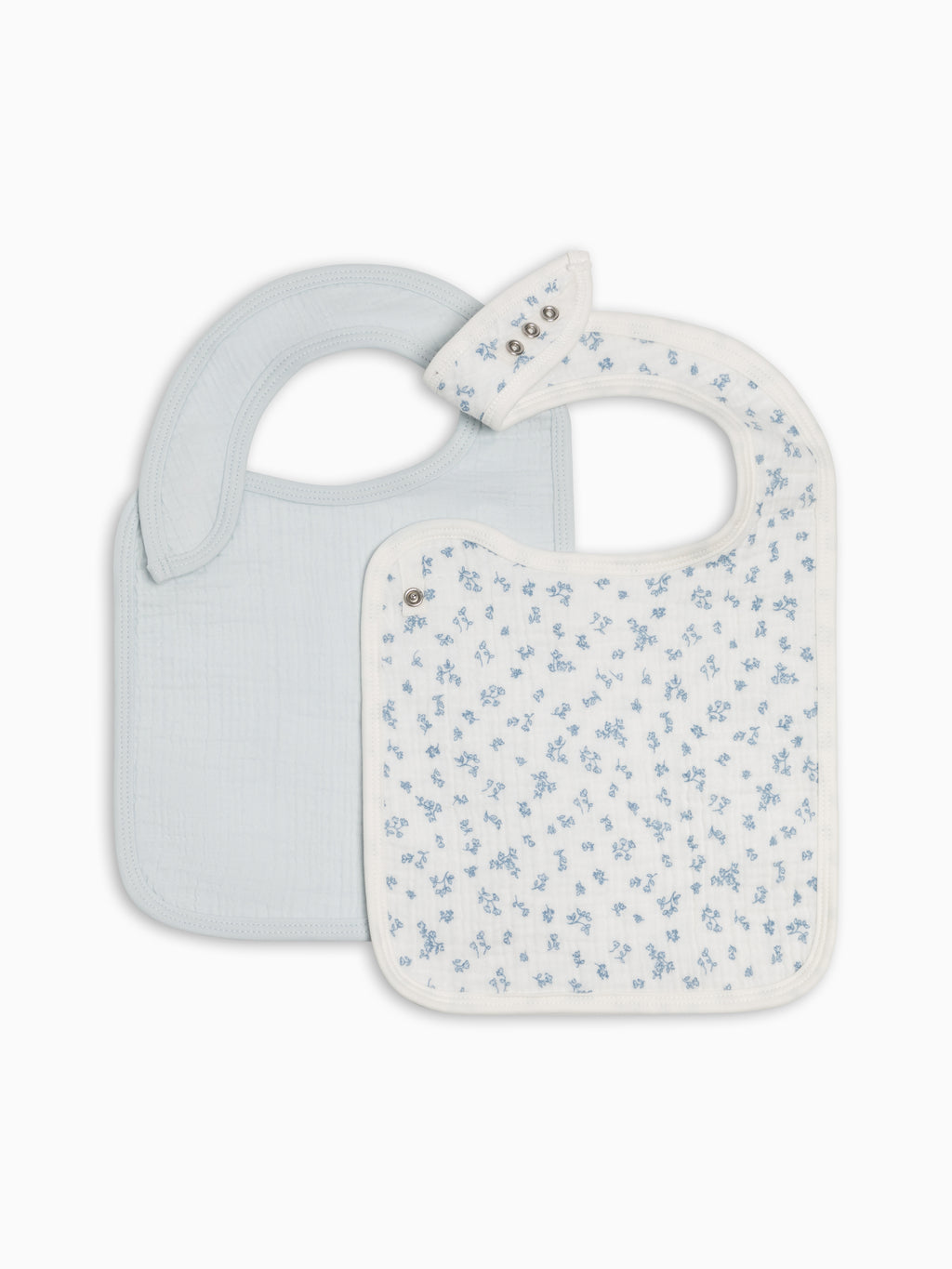 2-Pack Muslin Bibs - Rosebay Floral + Powder Baby : Gear : Bibs : Feeding KENDI by Colored Organics 2-Pack Muslin Bibs - Rosebay Floral + | Colored Organics®