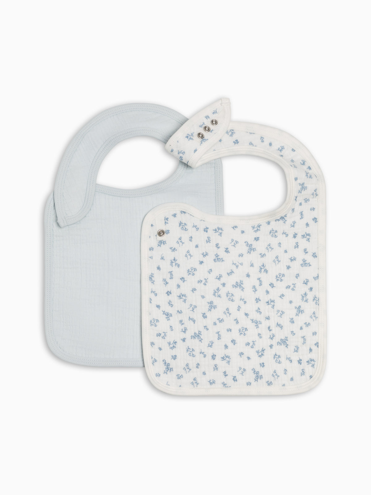 2-Pack Muslin Bibs - Rosebay Floral + Powder Baby : Gear : Bibs : Feeding KENDI by Colored Organics 2-Pack Muslin Bibs - Rosebay Floral + | Colored Organics®