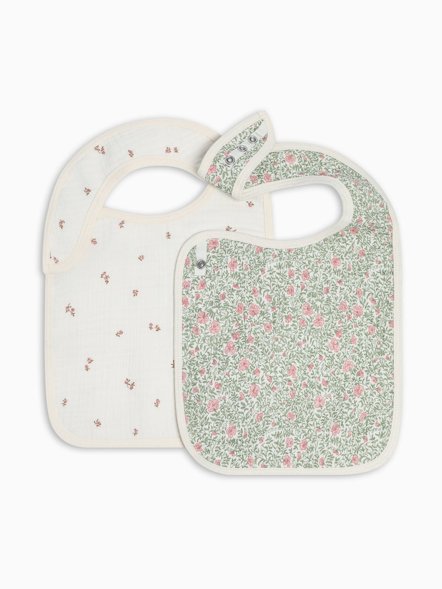 2-Pack Muslin Bibs - Etta + Janice Florals