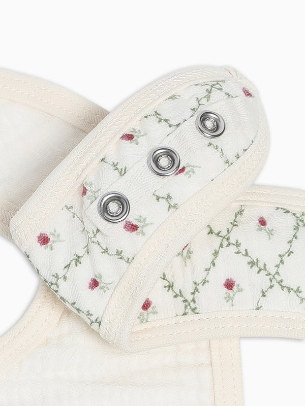 2-Pack Muslin Bibs - Hedge Floral + Ivory