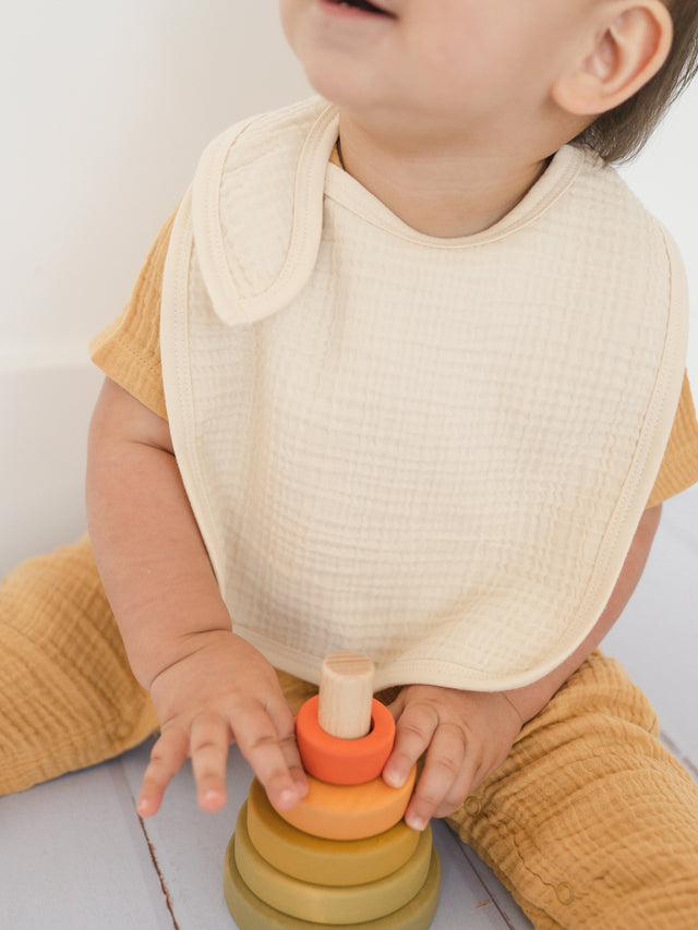 2-Pack Muslin Bibs Baby : Gear : Bibs : Feeding Colored Organics Organic Baby 2-Pack Muslin Bibs