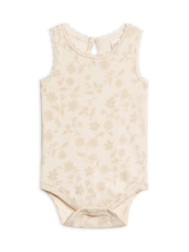 Luna Lace Tank Bodysuit Baby : One Pieces : Bodysuits : Tanks Colored Organics Organic Cotton Baby Luna Lace Tank Bodysuit