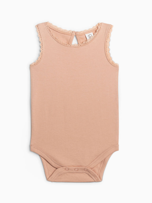 Luna Lace Tank Bodysuit Baby : One Pieces : Bodysuits : Tanks Colored Organics Organic Cotton Baby Luna Lace Tank Bodysuit