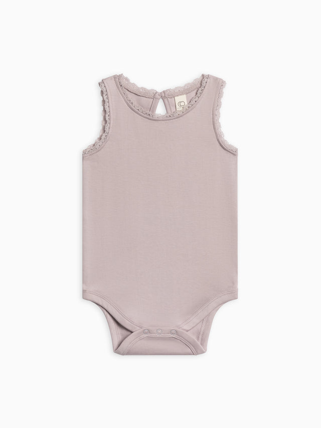 Luna Lace Tank Bodysuit Baby :One Pieces :Bodysuits :Tanks Colored Organics Organic Cotton Baby Luna Lace Tank Bodysuit