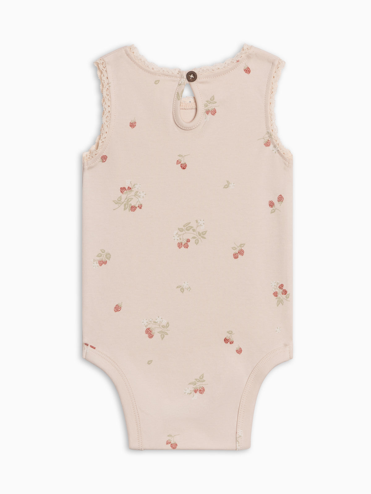 Luna Lace Tank Bodysuit - Raspberries / Shell + Mint Sale : Baby : One Pieces : Bodysuits : Tanks Kendi PRE ORDER Luna Lace Tank Bodysuit | Colored Organics®