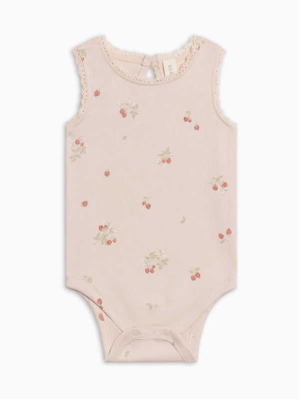 Luna Lace Tank Bodysuit - Raspberries / Shell + Mint
