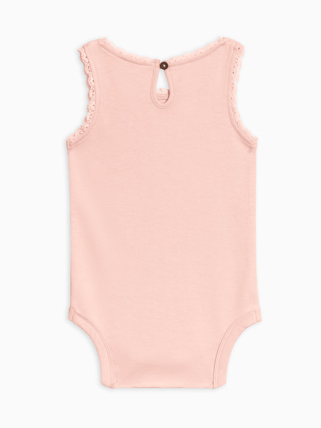 Luna Lace Tank Bodysuit Baby : One Pieces : Bodysuits : Tanks Colored Organics Organic Cotton Baby Luna Lace Tank Bodysuit