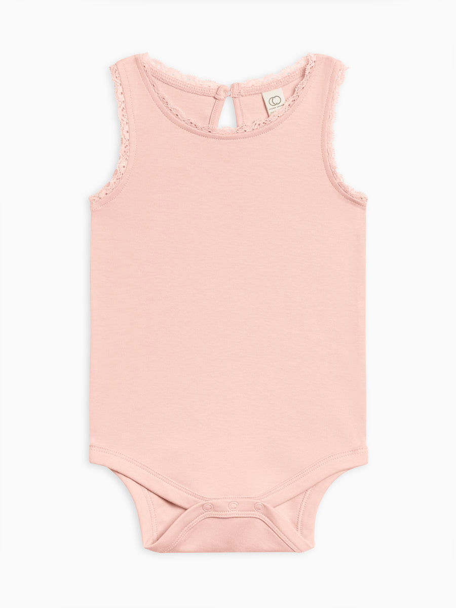 Luna Lace Tank Bodysuit Baby : One Pieces : Bodysuits : Tanks Colored Organics Organic Cotton Baby Luna Lace Tank Bodysuit