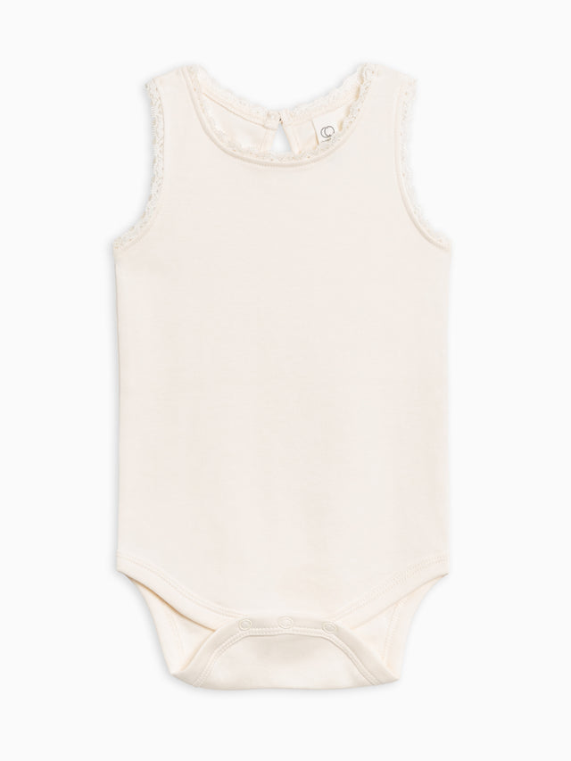 Luna Lace Tank Bodysuit Baby : One Pieces : Bodysuits : Tanks Colored Organics Organic Cotton Baby Luna Lace Tank Bodysuit