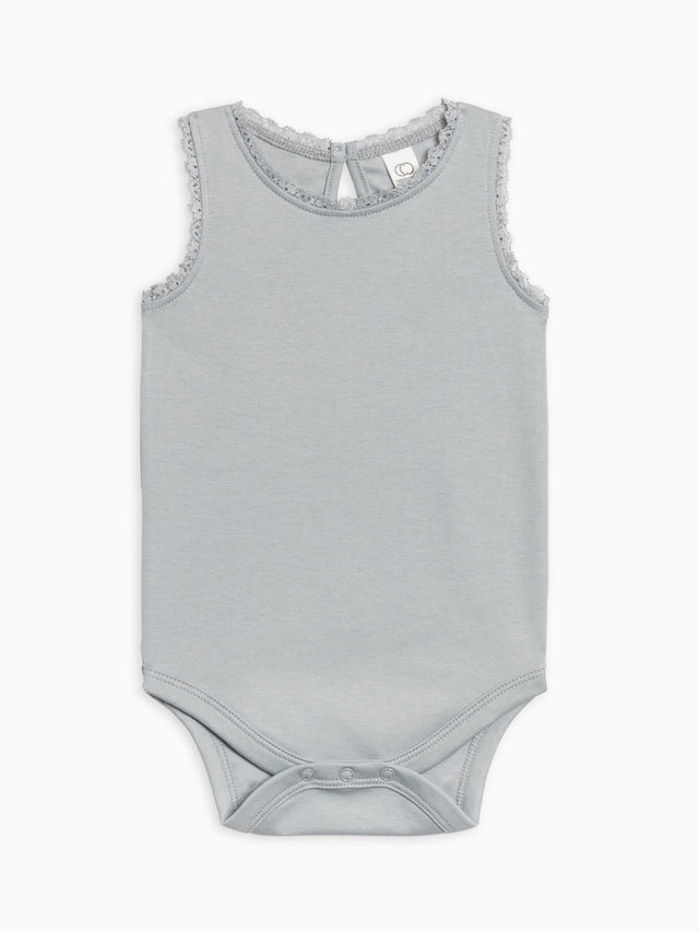 Luna Lace Tank Bodysuit Baby : One Pieces : Bodysuits : Tanks Colored Organics Organic Cotton Baby Luna Lace Tank Bodysuit