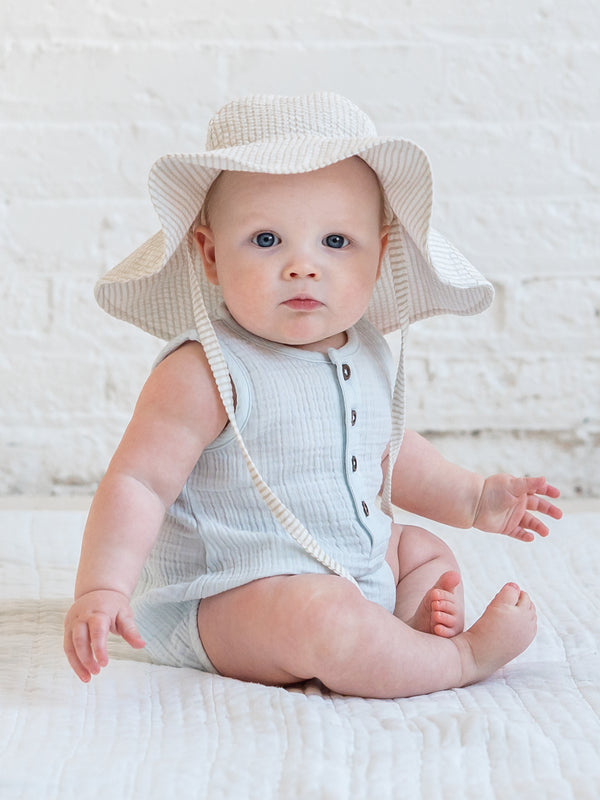 Seersucker Sun Hat - Dune Stripe