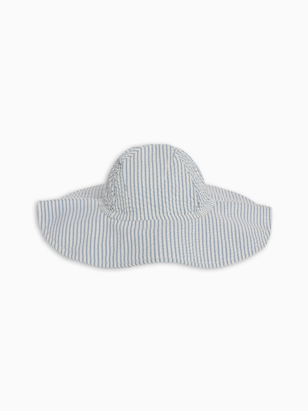 Seersucker Sun Hat - Shore Stripe / Sea
