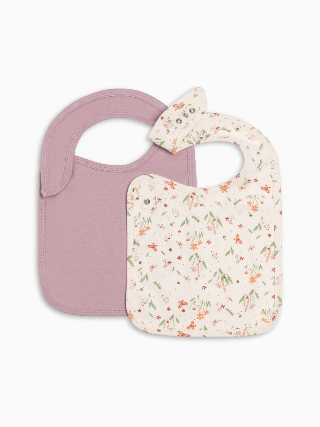 2-Pack Bibs - Fog + Butterfly Baby : Gear : Bibs : Feeding Kendi 2-Pack Bibs - Fog + Butterfly for Baby | Colored Organics®