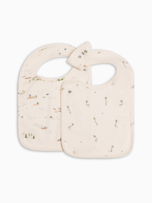 2-Pack Bibs - Kite + Lake Baby : Gear : Bibs : Feeding Kendi Baby PRE ORDER 2-Pack Bibs - Kite + Lake | Colored Organics®