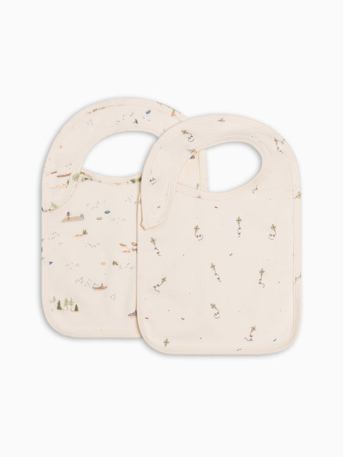 2-Pack Bibs - Kite + Lake Baby : Gear : Bibs : Feeding Kendi Baby PRE ORDER 2-Pack Bibs - Kite + Lake | Colored Organics®