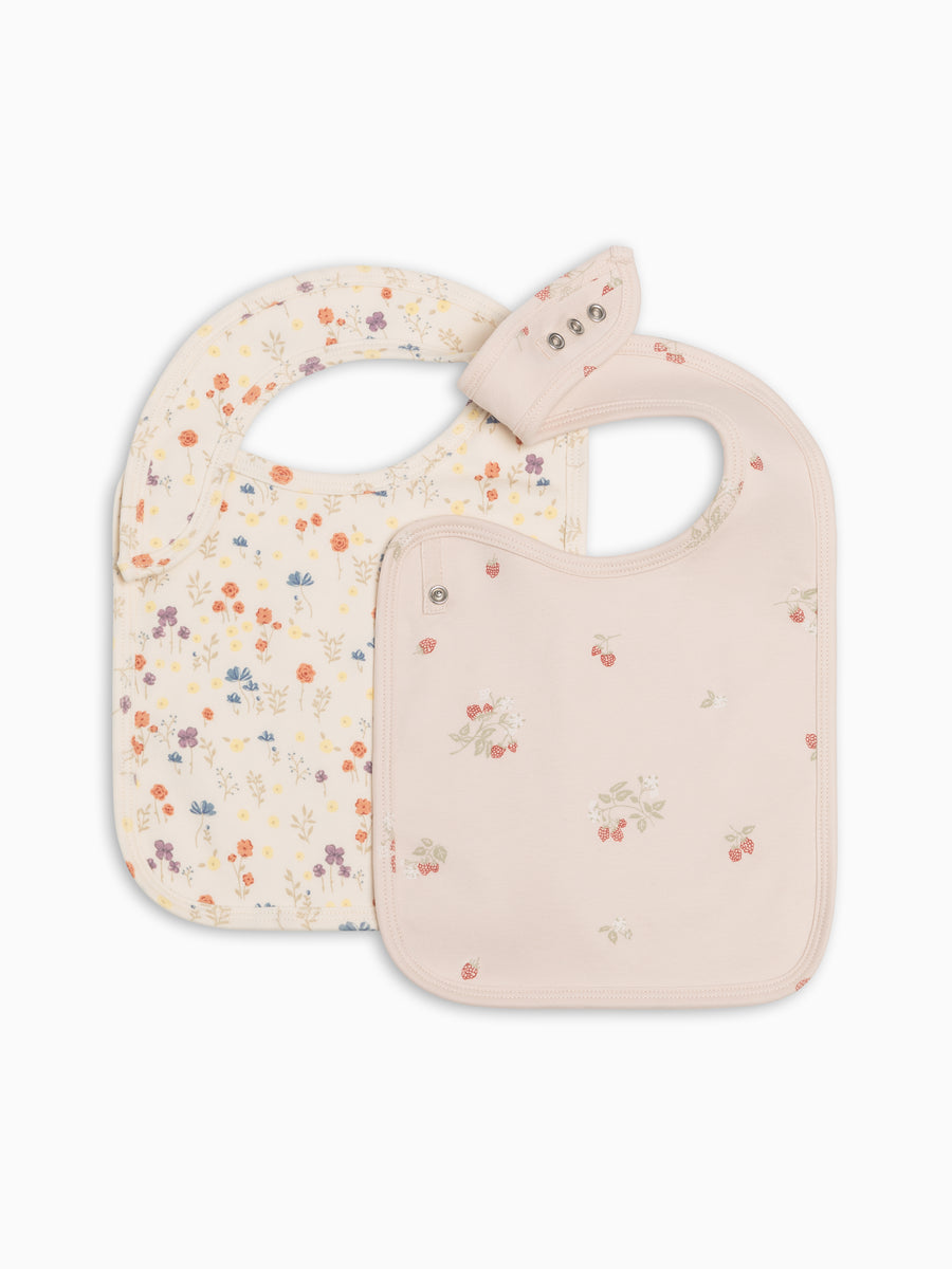 2-Pack Bibs - Margot Floral + Raspberries