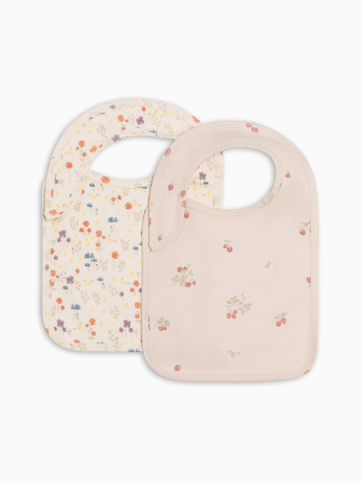 2-Pack Bibs - Margot Floral + Raspberries Sale : Baby : Gear : Bibs : Feeding Kendi PRE ORDER 2-Pack Bibs - Margot Floral + | Colored Organics®