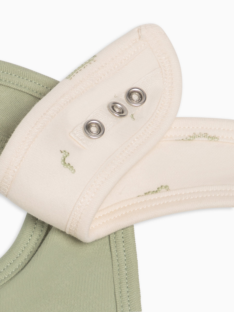 2-Pack Bibs - Mint + Caterpillar Baby : Gear : Bibs : Feeding Kendi Baby 2-Pack Bibs - Mint + Caterpillar | Colored Organics®
