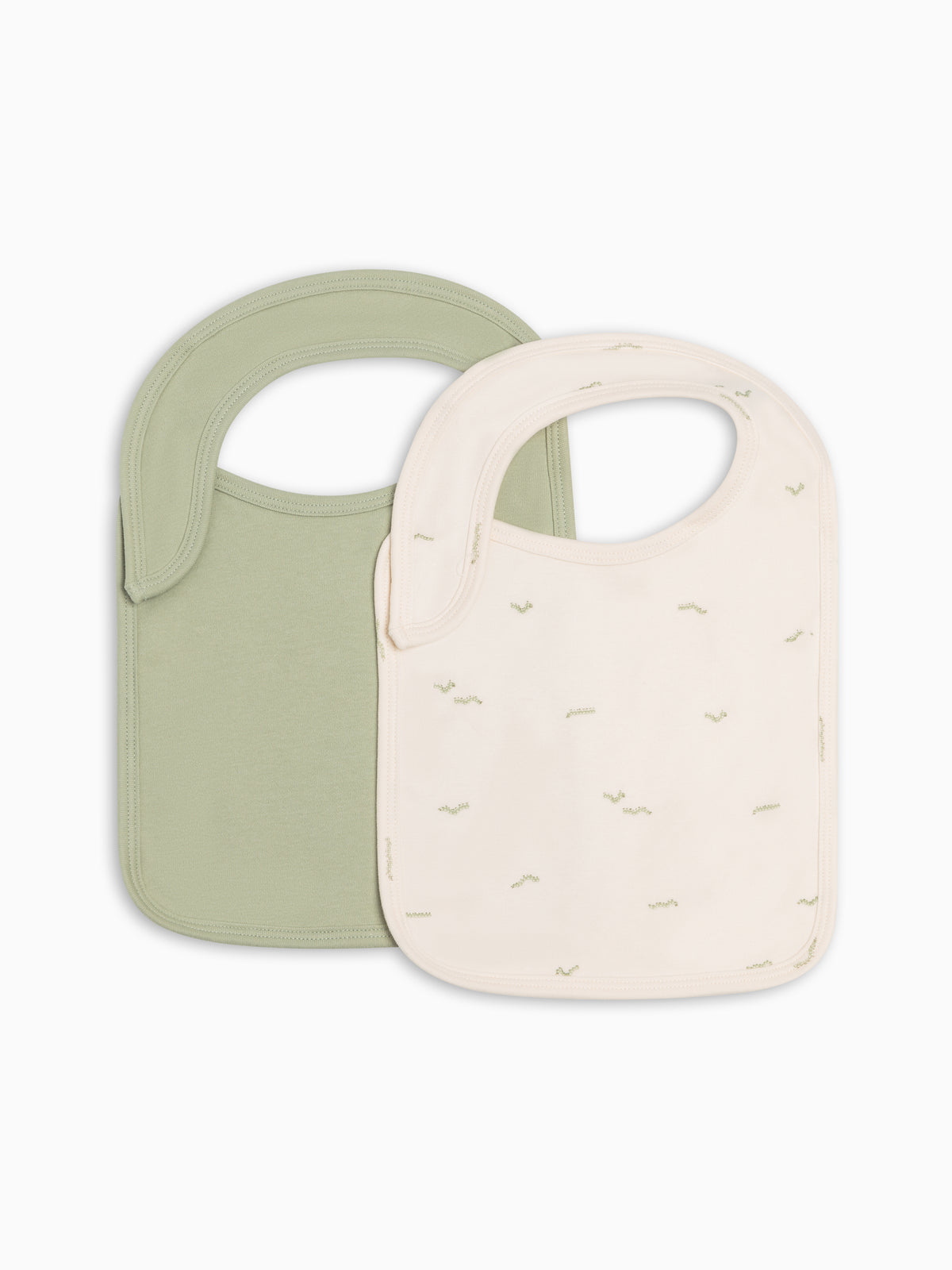 2-Pack Bibs - Mint + Caterpillar Baby : Gear : Bibs : Feeding Kendi Baby 2-Pack Bibs - Mint + Caterpillar | Colored Organics®