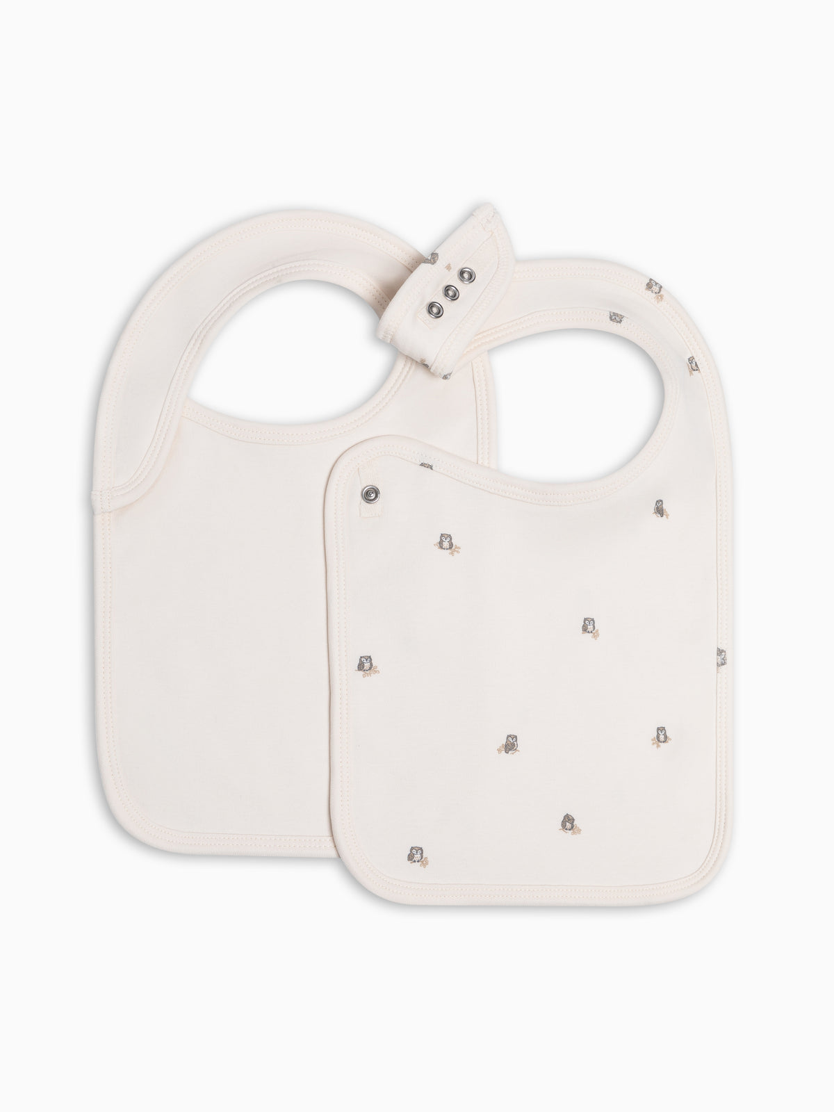 2-Pack Bibs - Owl + Ivory