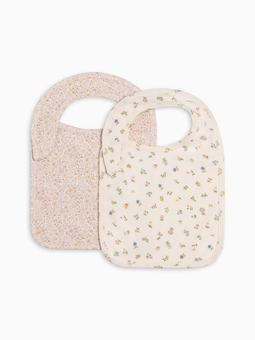 2-Pack Bibs - Primrose + Petaline Baby : Gear : Bibs : Feeding Kendi Baby 2-Pack Bibs - Primrose + Petaline | Colored Organics®