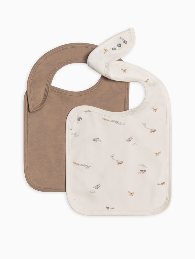 2-Pack Bibs Baby : Gear : Bibs : Feeding Colored Organics Organic Cotton Baby 2-Pack Bibs