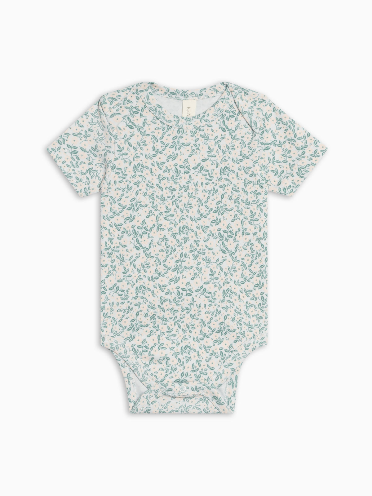 Afton Bodysuit - Arbor Floral / Powder + Shell Baby : One Pieces : Bodysuits : Short Sleeves KENDI by Colored Organics Afton Bodysuit - Arbor Floral / Powder | Colored Organics®