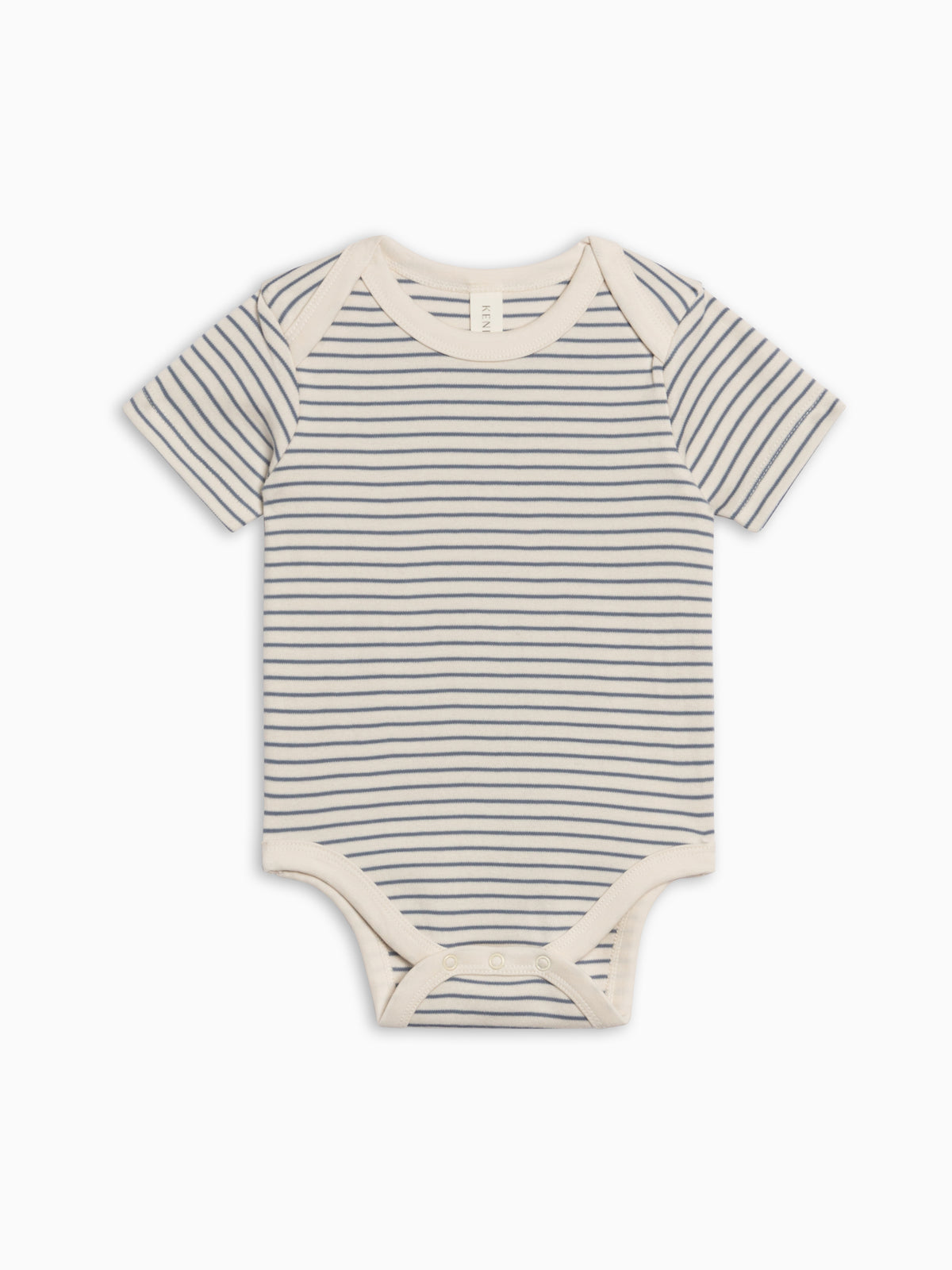 Afton Bodysuit - Bay Stripe / Ivory + Sea Baby : One Pieces : Bodysuits : Short Sleeves KENDI by Colored Organics Afton Bodysuit - Bay Stripe / Ivory + | Colored Organics®