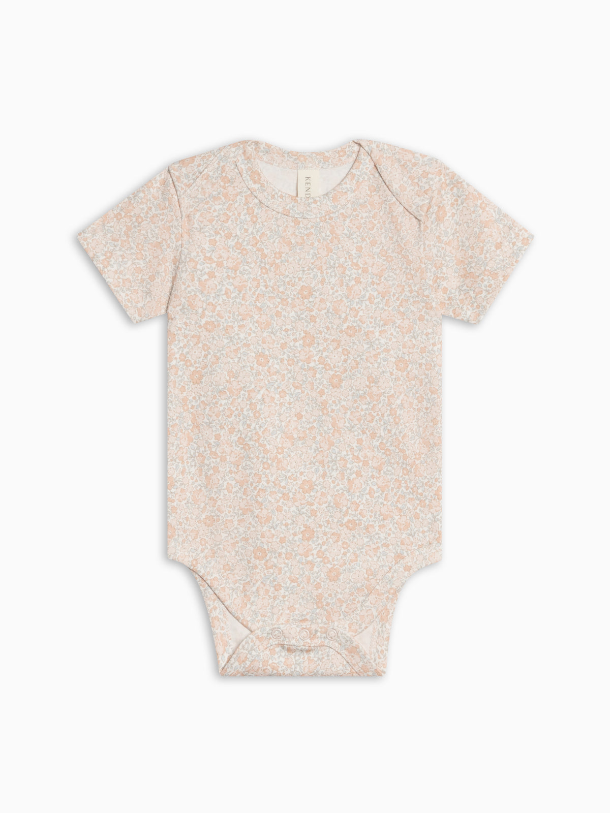 Afton Bodysuit - Belmont Floral / Shell + Powder Baby : One Pieces : Bodysuits : Short Sleeves KENDI by Colored Organics Afton Bodysuit - Belmont Floral / Shell | Colored Organics®