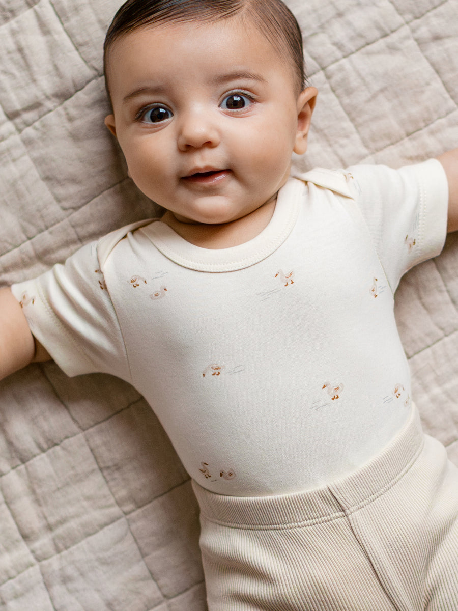 Afton Bodysuit - Duck / Oat + Chai