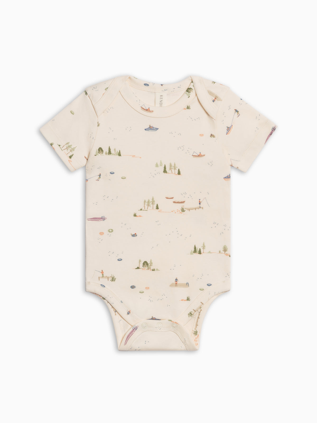 Afton Bodysuit - Lake / Barn + Mint Baby : One Pieces : Bodysuits : Short Sleeves Kendi PRE ORDER Afton Bodysuit - Lake / Barn | Colored Organics®