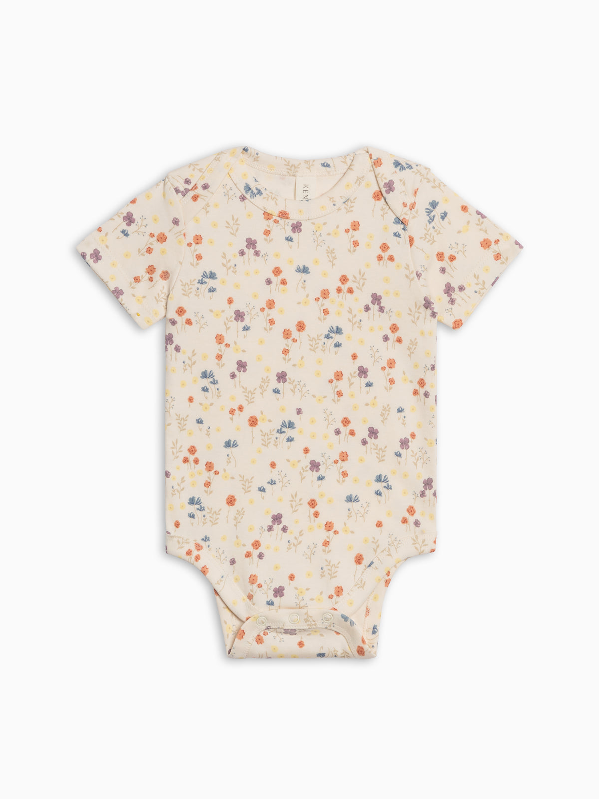 Afton Bodysuit - Margot Floral / Barn + Sea Baby : One Pieces : Bodysuits : Short Sleeves Kendi PRE ORDER Afton Bodysuit - Margot | Colored Organics®
