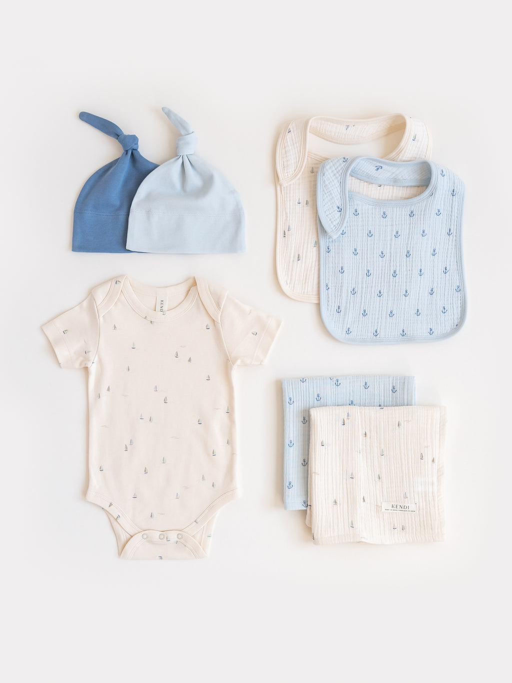 Afton Bodysuit - Marina / Sea + Dune Baby : One Pieces : Bodysuits : Short Sleeves KENDI by Colored Organics Afton Bodysuit - Marina / Sea + Dune | Colored Organics®