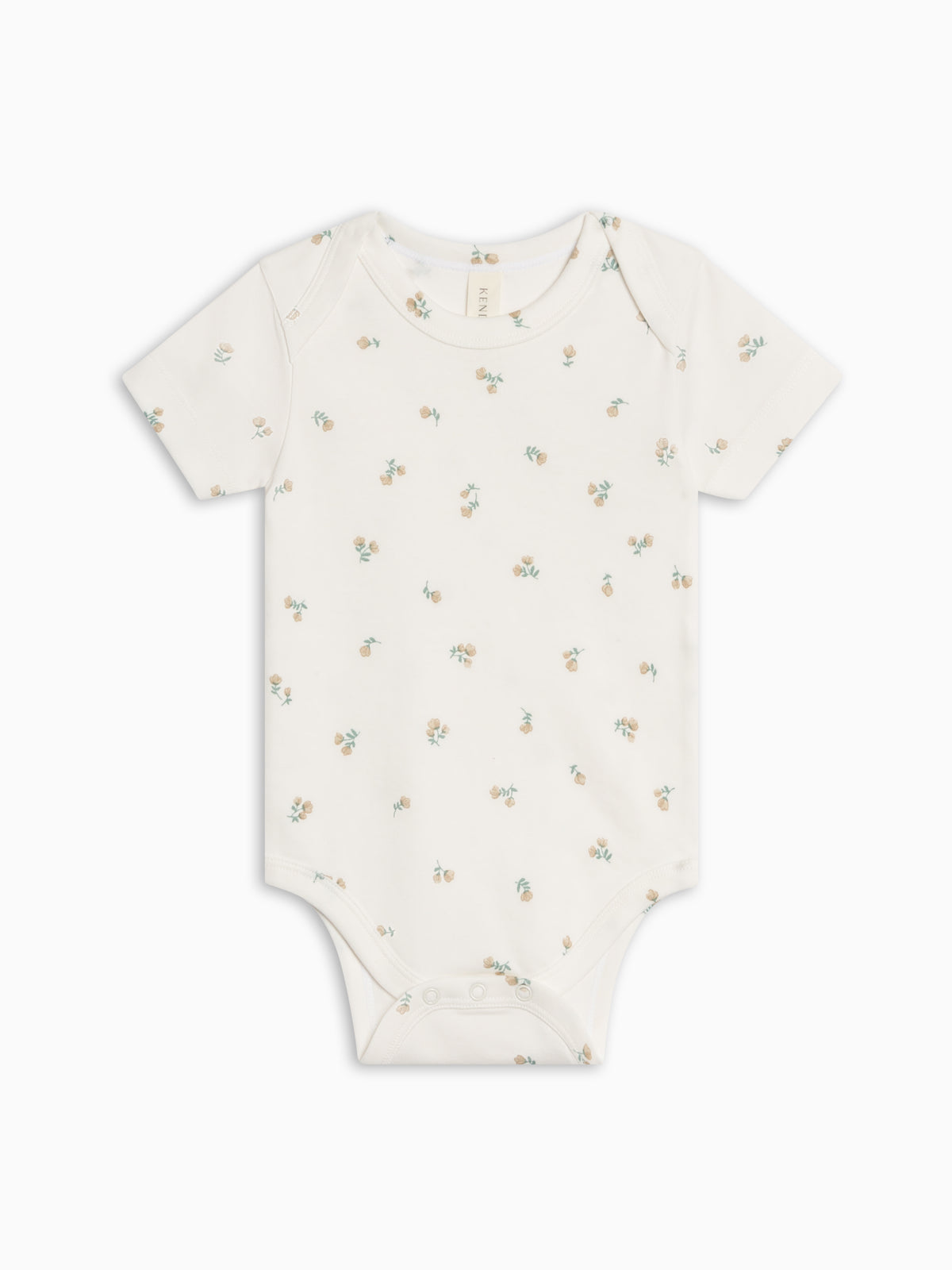 Afton Bodysuit - Palmer Floral / Dune + Laguna Sale : Baby : One Pieces : Bodysuits : Short Sleeves KENDI by Colored Organics Afton Bodysuit - Palmer Floral / Dune + | Colored Organics®