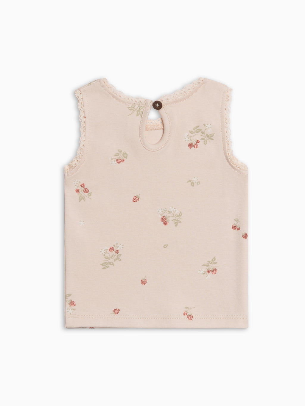 Selene Lace Tank - Raspberries / Shell + Mint Sale : Baby-Kids : Tops : Tanks Kendi PRE ORDER Selene Lace Tank Organic | Colored Organics®