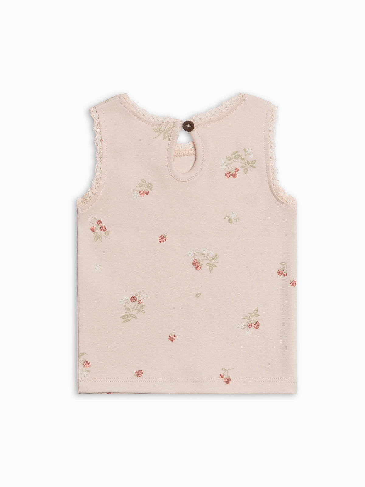 Selene Lace Tank - Raspberries / Shell + Mint Sale : Baby-Kids : Tops : Tanks Kendi PRE ORDER Selene Lace Tank Organic | Colored Organics®