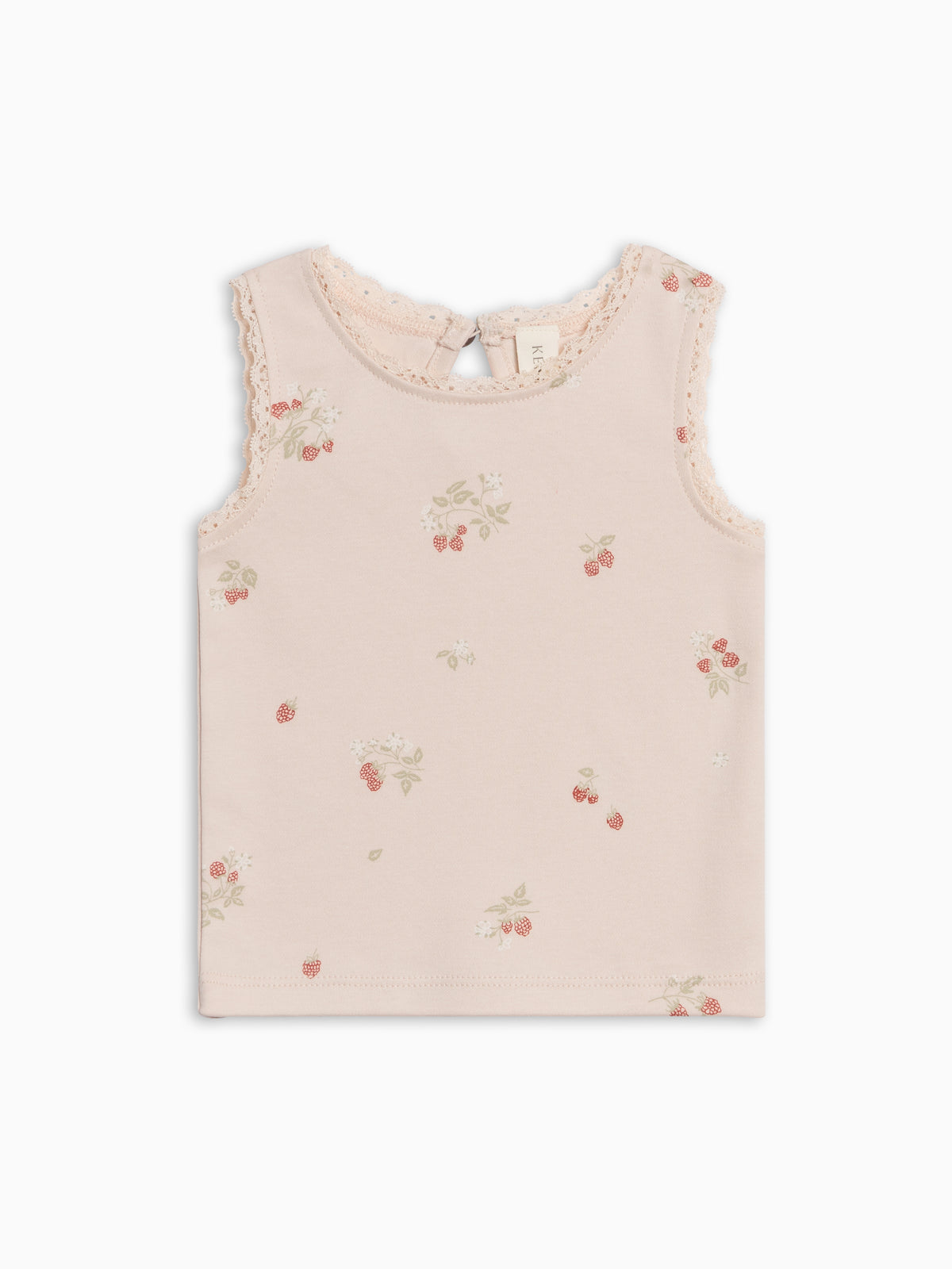 Selene Lace Tank - Raspberries / Shell + Mint Sale : Baby-Kids : Tops : Tanks Kendi PRE ORDER Selene Lace Tank Organic | Colored Organics®