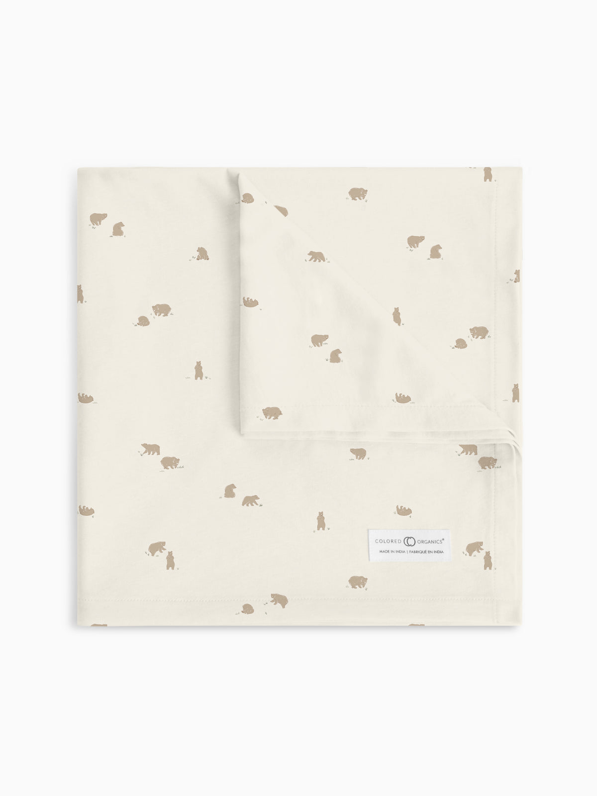 Swaddle Blanket | Bear / Truffle + Thyme  KENDI by Colored Organics Swaddle Blanket | Bear / Truffle + Thyme | Colored Organics®