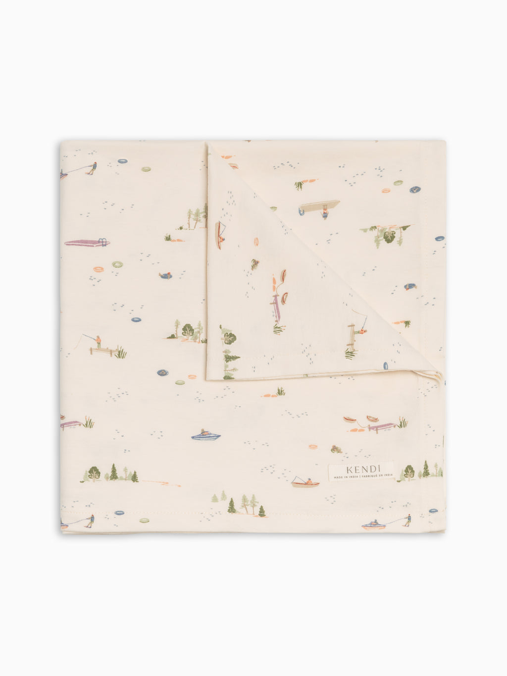 Swaddle Blanket - Lake / Barn + Mint Sale : Baby : Accessories : Swaddle Blankets : Nursery : Bedding : Blankets Kendi PRE ORDER Swaddle Blanket - Lake / Barn | Colored Organics®