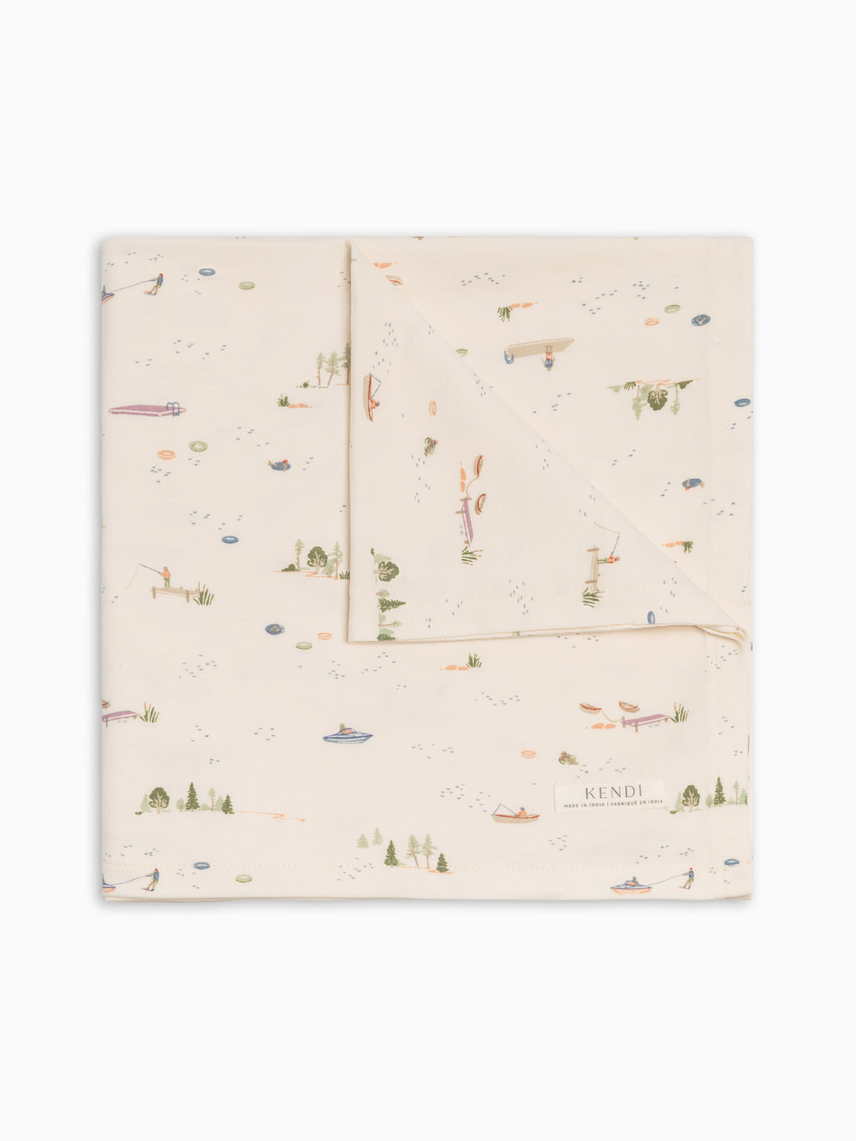 Swaddle Blanket - Lake / Barn + Mint Sale : Baby : Accessories : Swaddle Blankets : Nursery : Bedding : Blankets Kendi PRE ORDER Swaddle Blanket - Lake / Barn | Colored Organics®