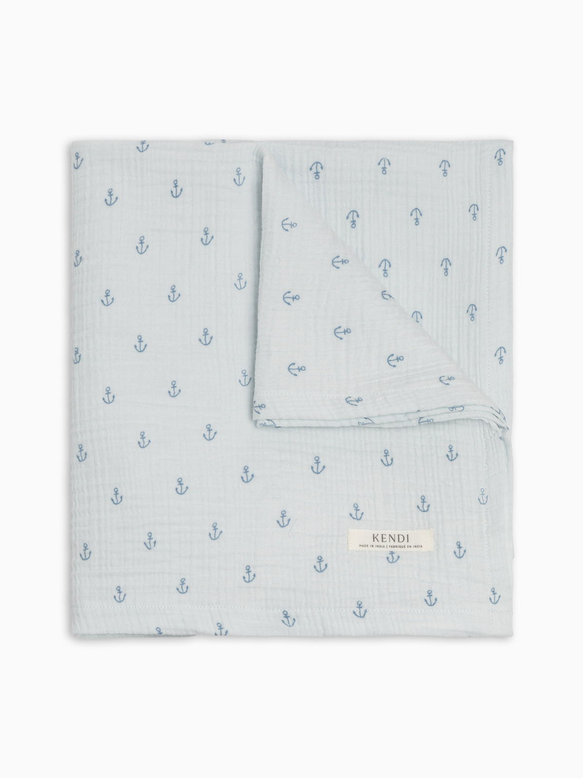 Muslin Swaddle Blanket - Anchor / Powder + Sea Baby : Accessories : Swaddle Blankets : Nursery : Blankets KENDI by Colored Organics Muslin Swaddle Blanket - Anchor / | Colored Organics®