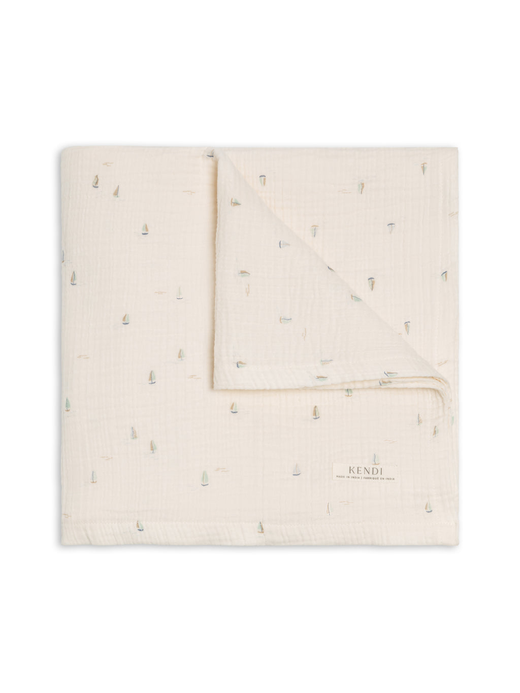 Muslin Swaddle Blanket - Marina / Sea + Dune Baby : Accessories : Swaddle Blankets : Nursery : Blankets KENDI by Colored Organics Muslin Swaddle Blanket - Marina / Sea + | Colored Organics®