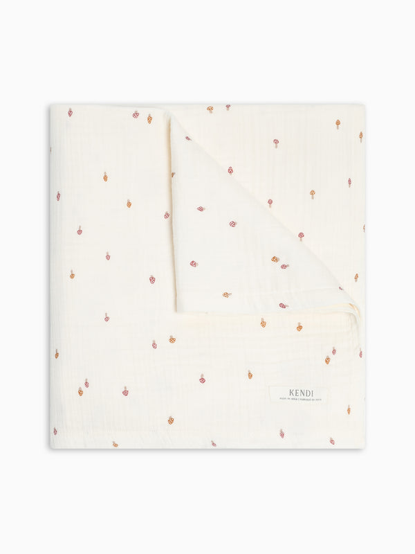 Muslin Swaddle Blanket - Mushroom