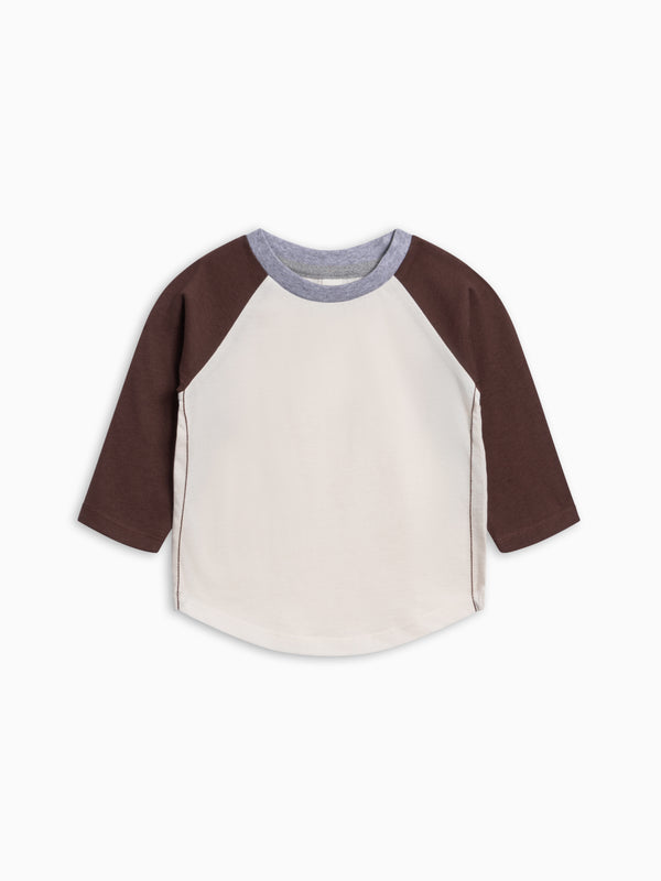 Louie Baseball Tee - Ivory/Chestnut