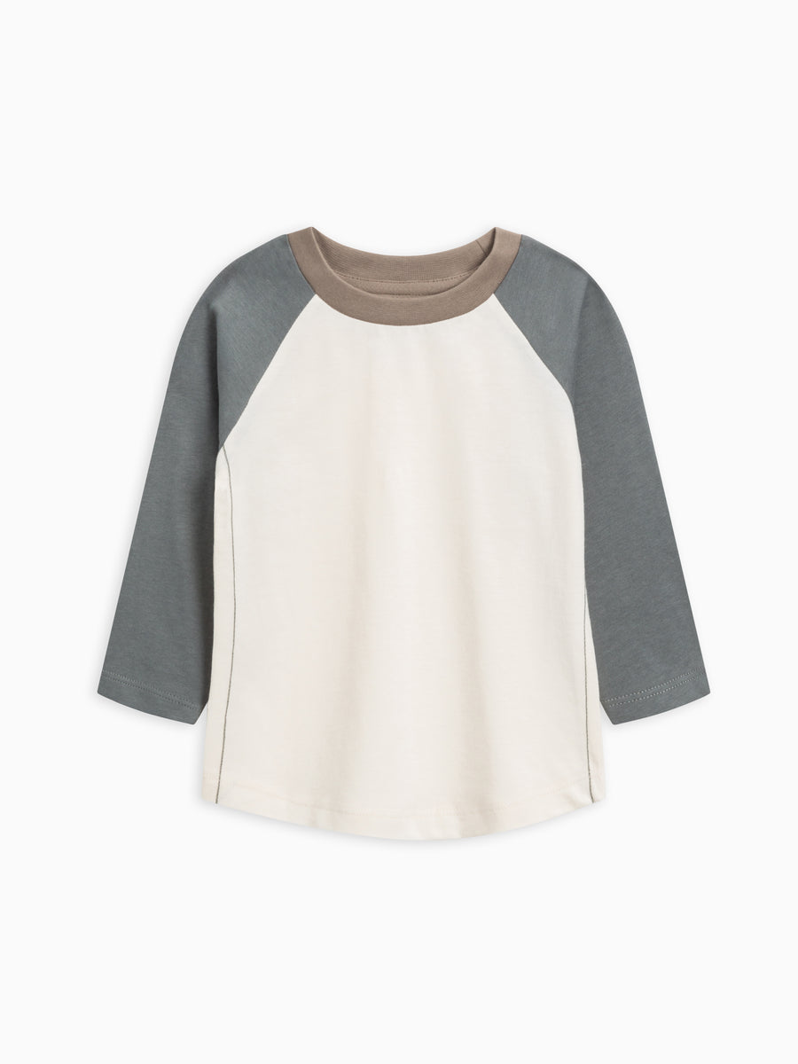 Louie Baseball Tee Baby-Kids : Tops : Long Sleeve Colored Organics Organic Cotton Baby and Kids Louie Baseball Tee