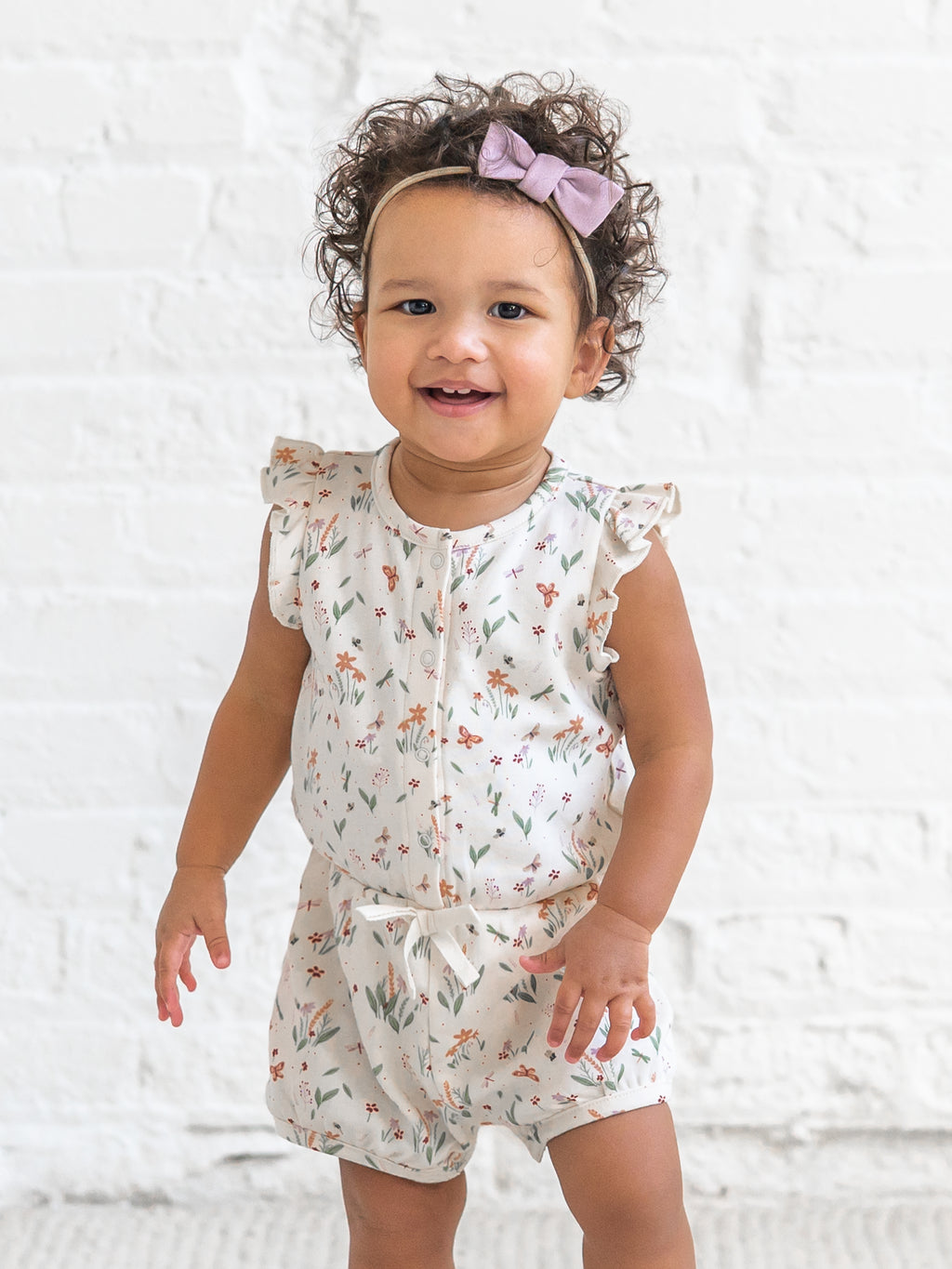 Amelia Romper - Butterfly / Fog + Mint Sale : Baby : One Pieces : Rompers : Short Sleeves Kendi Amelia Romper - Butterfly / Fog + Mint | Colored Organics®