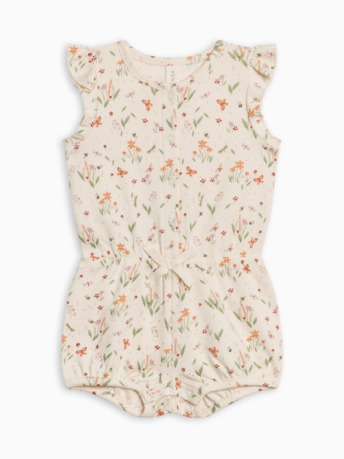 Amelia Romper - Butterfly / Fog + Mint Sale : Baby : One Pieces : Rompers : Short Sleeves Kendi Amelia Romper - Butterfly / Fog + Mint | Colored Organics®