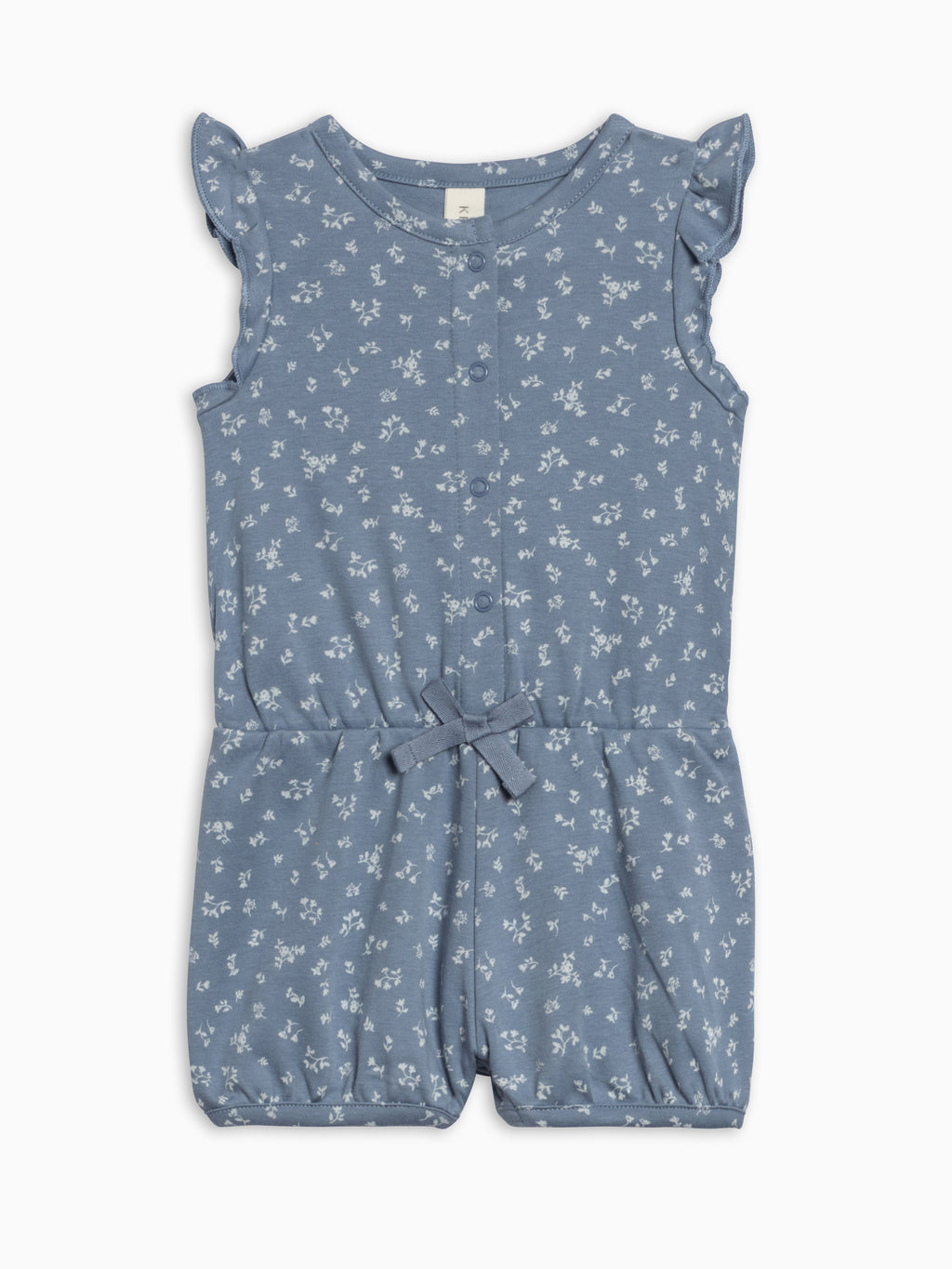Amelia Romper - Isla Floral / Sea + Ivory Baby : One Pieces : Rompers : Short Sleeves KENDI by Colored Organics Amelia Romper - Isla Floral / Sea + | Colored Organics®